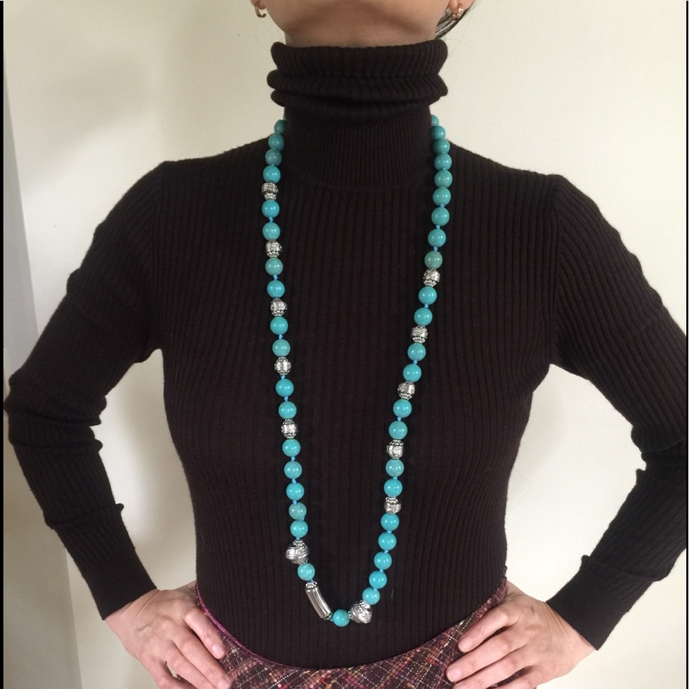 Silver and turquoise handmade Necklace - Picture 4 of 9